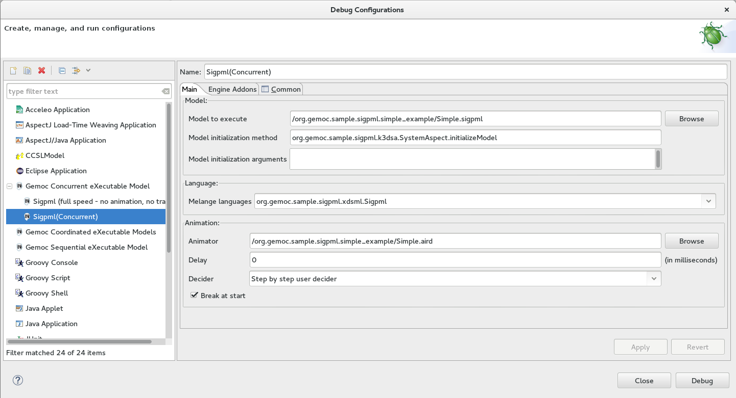 Concurrent launch configuration