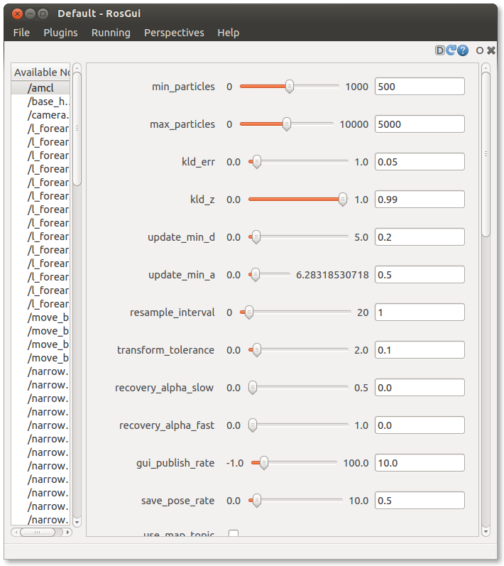 Reconfiguring AMCL