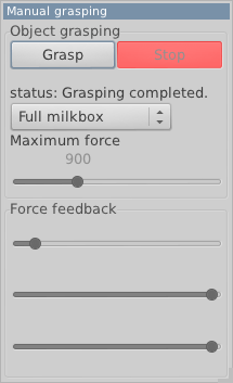 User interface of Assisted grasping.